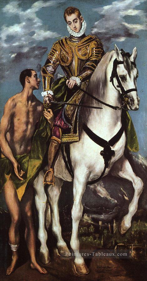 St Martin et le mendiant maniérisme espagnol Renaissance El Greco Peintures à l'huile